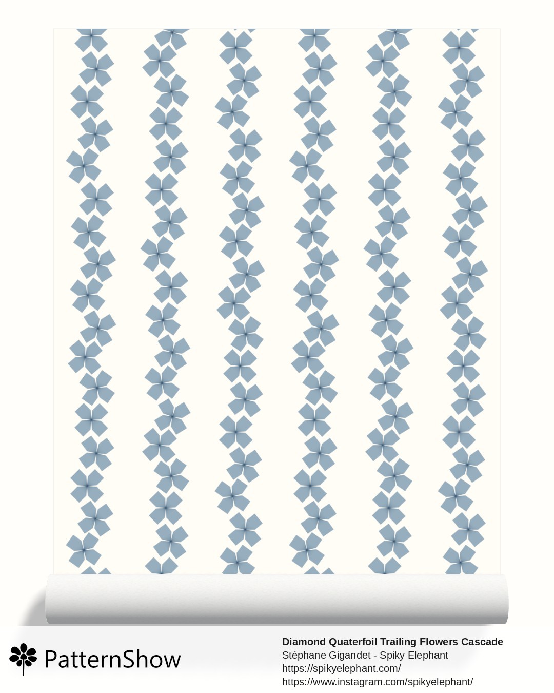 Diamond Quaterfoil Trailing Flowers Cascade wallpaper - diamond-quatrefoil-trailing-flowers-cascade.grandmillennial-blue-green-cream.3600x6200