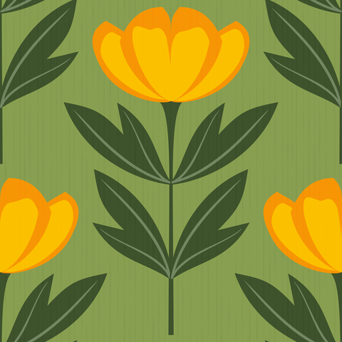 Orange Golden Yellow Flowers Olive Green