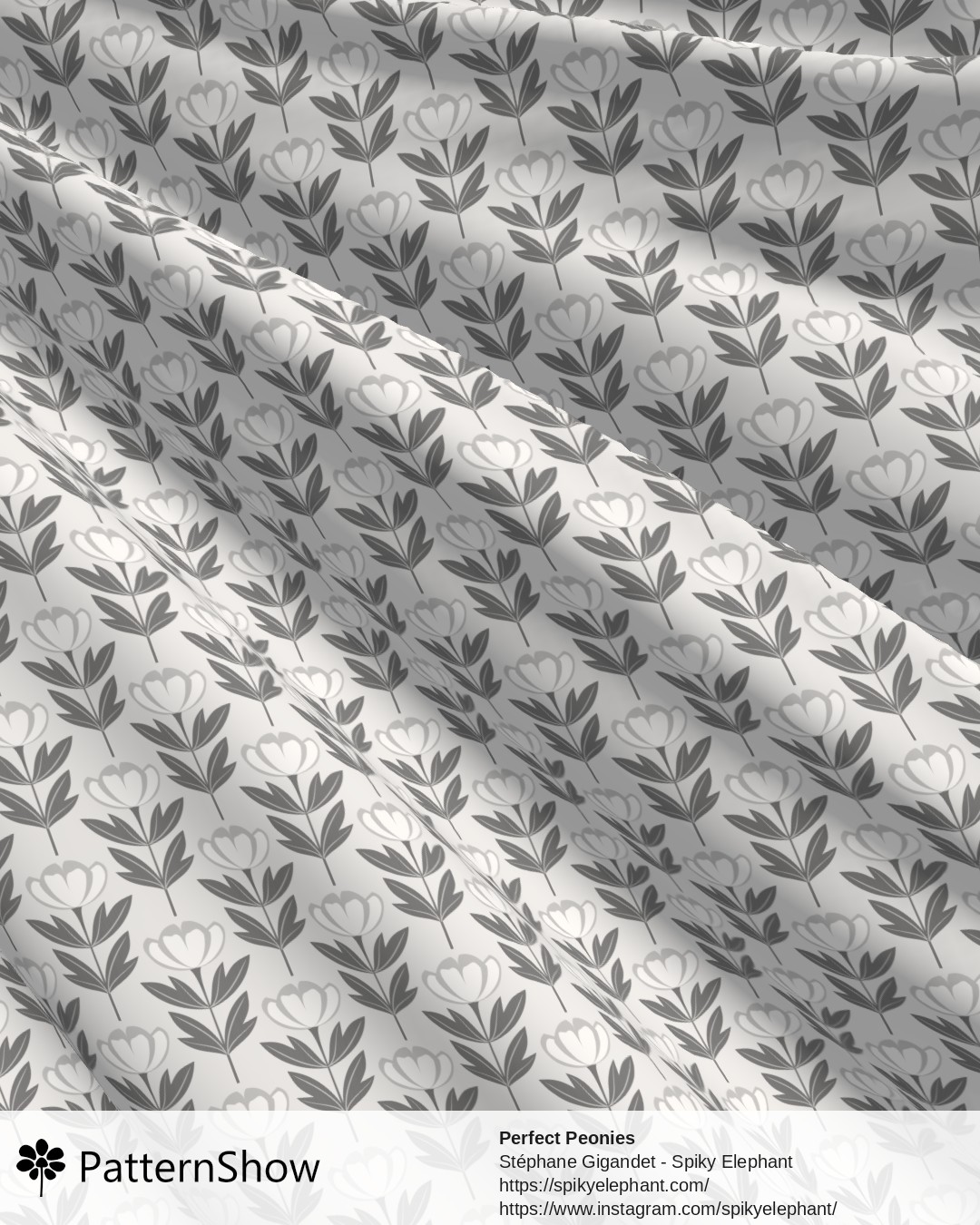Perfect Peonies - White Silver Grey Peony Flowers Neutral