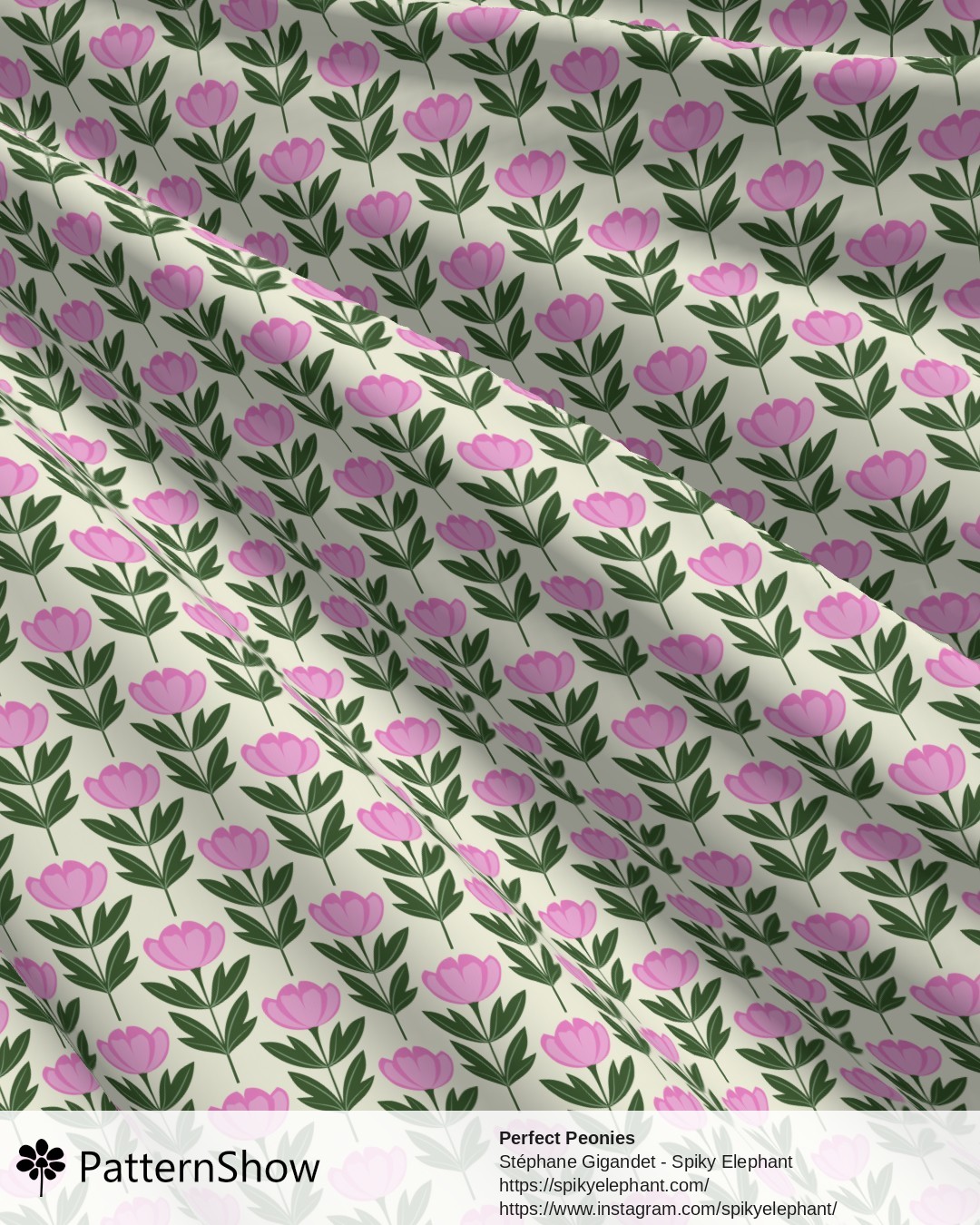 Perfect Peonies - Neon Pink Peony Flowers Soft Green Cream