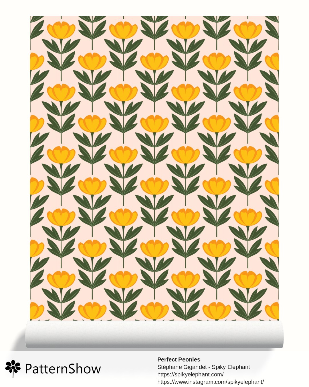 Perfect Peonies wallpaper - Orange Golden Yellow Flowers Peach Fuzz