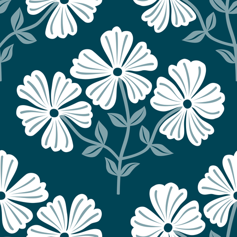 White Dark Teal Navy Blue
