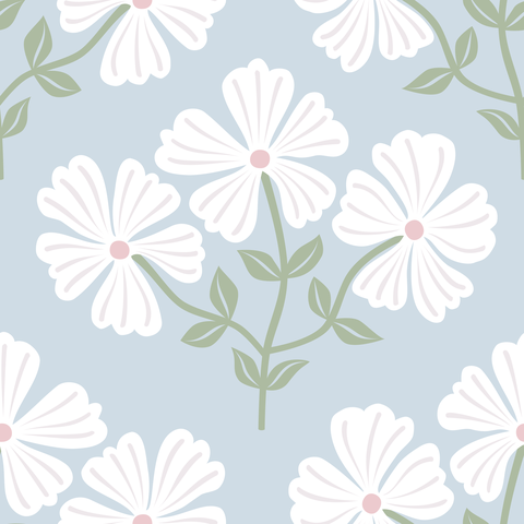 Preppy White Blue Pink Sage Green