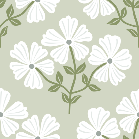 White Grey Forest Green Cream