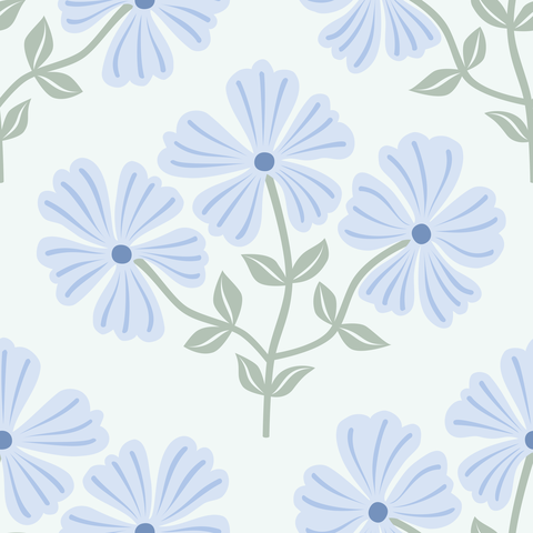 Cornflower Blue Sage Green Cream