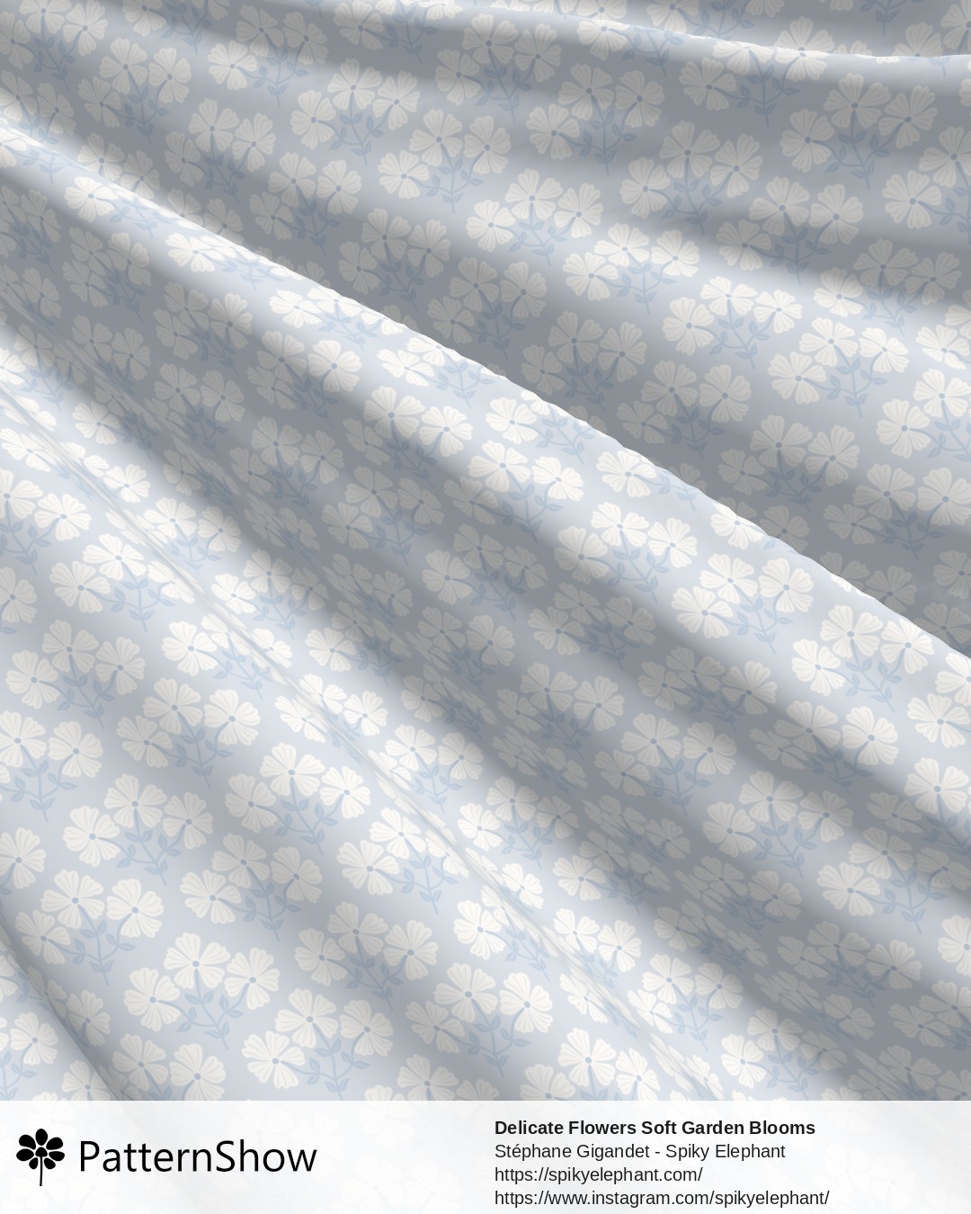 Delicate Flowers Soft Garden Blooms - Pastel Baby Blue