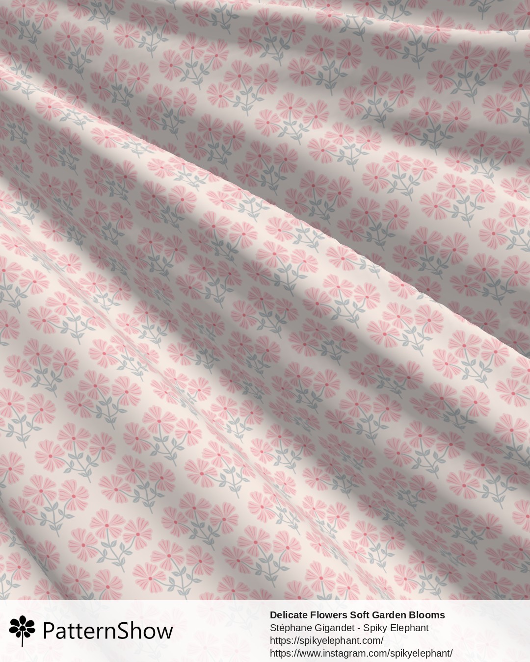 Delicate Flowers Soft Garden Blooms - Peach Pink Muted Blue Grey Blush