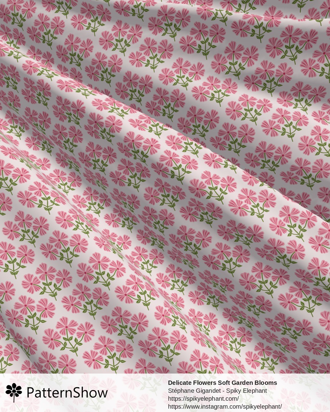 Delicate Flowers Soft Garden Blooms - Bright Magenta Pink Rose Cream