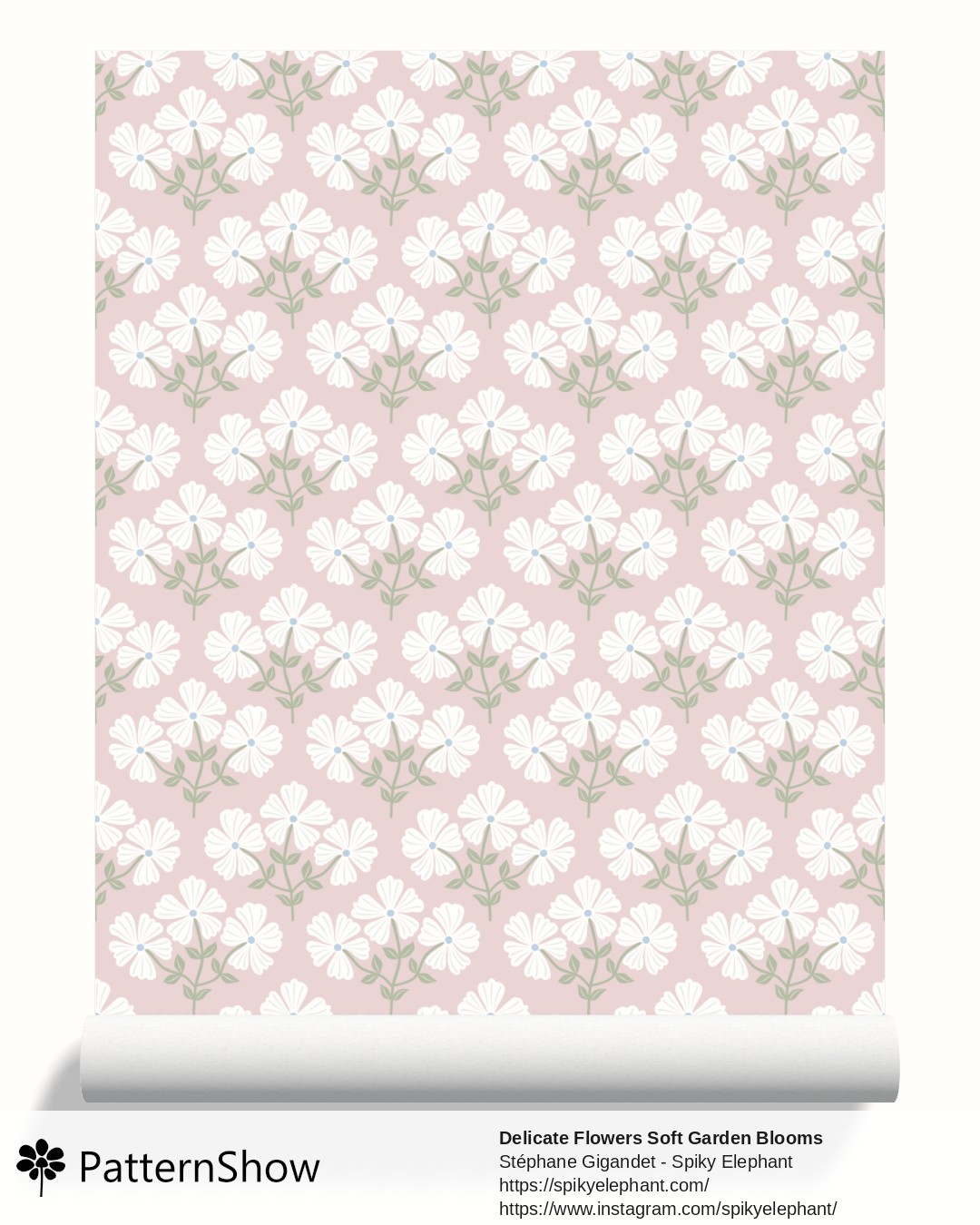 Delicate Flowers Soft Garden Blooms wallpaper - Grandmillenial Shabby Chic Pink