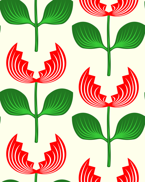 Red Off White Cream