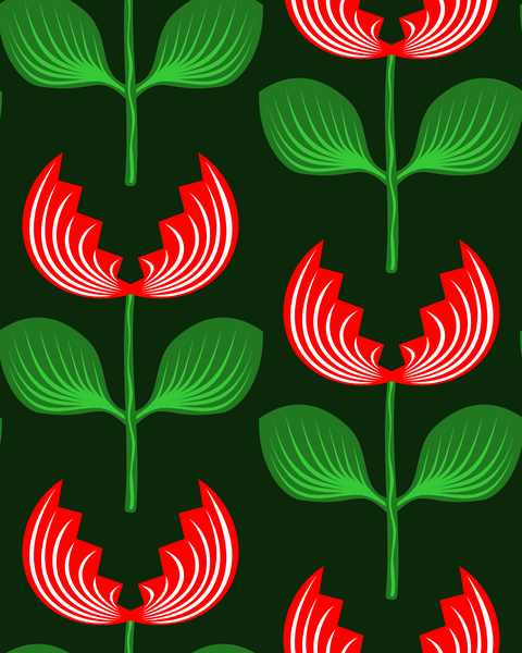 Red Dark Forest Green