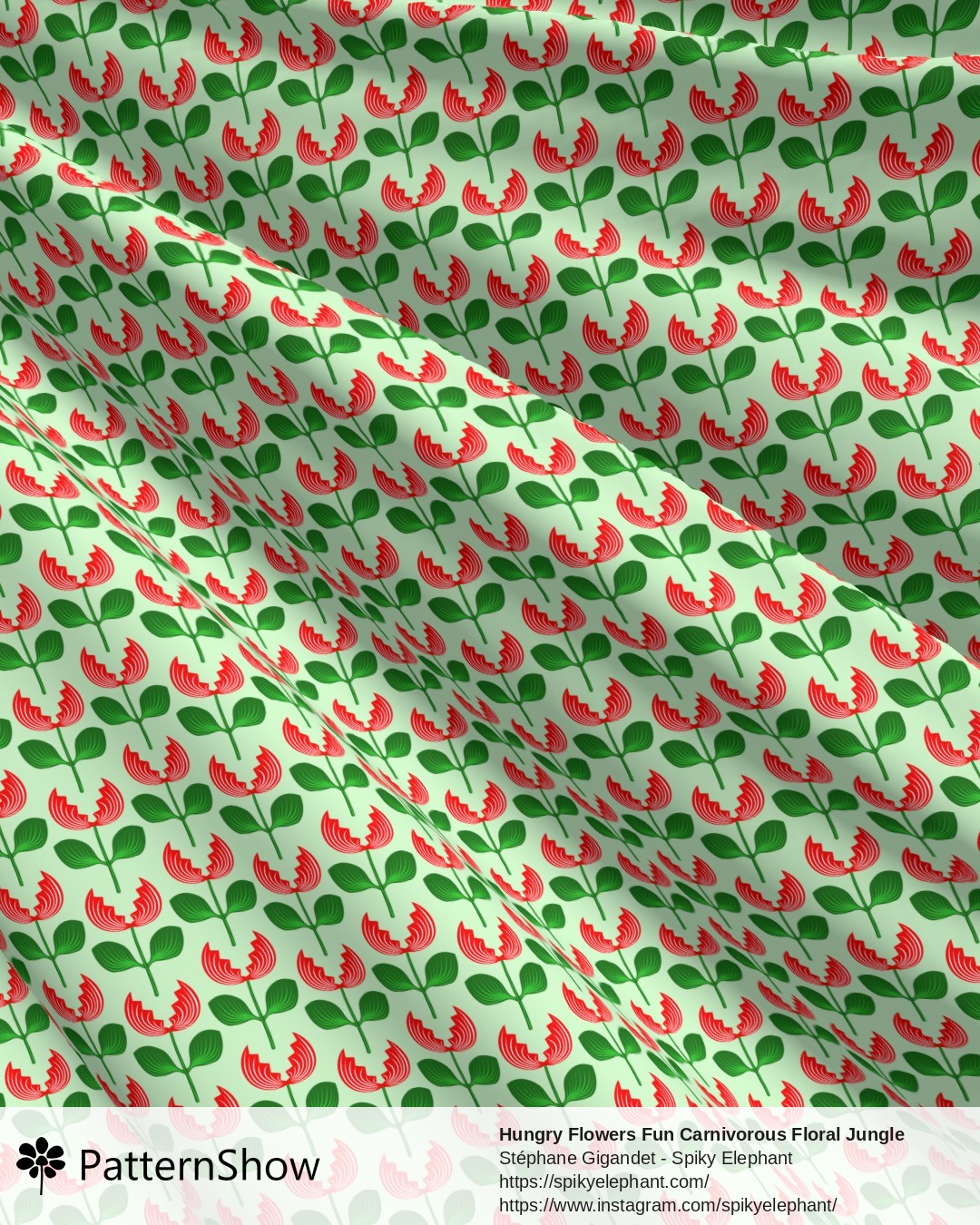 Hungry Flowers Fun Carnivorous Floral Jungle Plants - Red Light Green Mint
