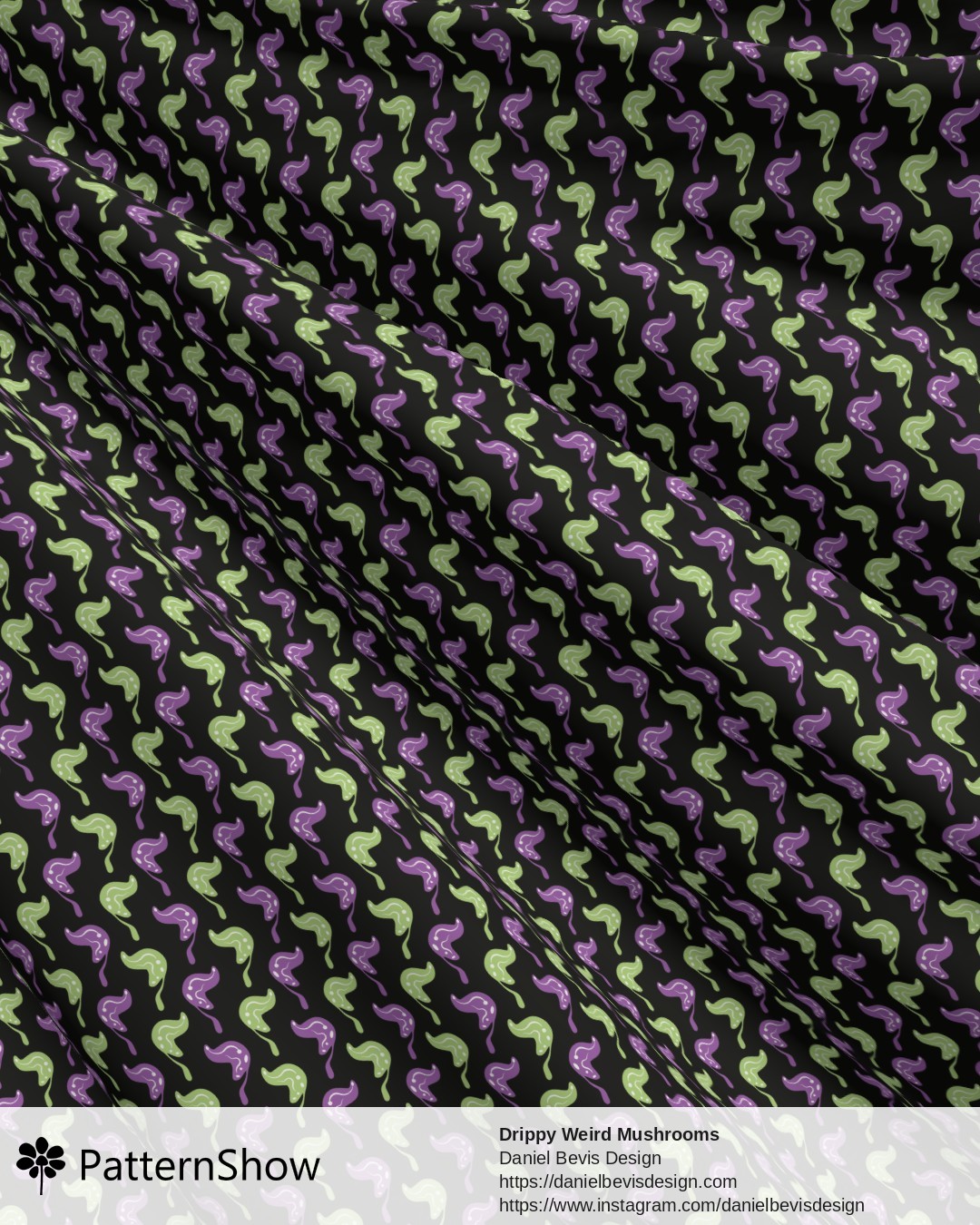 Drippy Weird Mushrooms - Ghoulish Purple, Green and Black