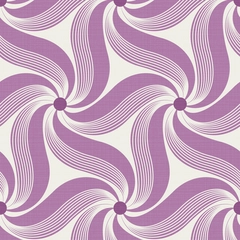 Etoile de Jouy Abstract Flower Stars Modern Toile - Purple Lavender Lilac Plum Orchid Cream