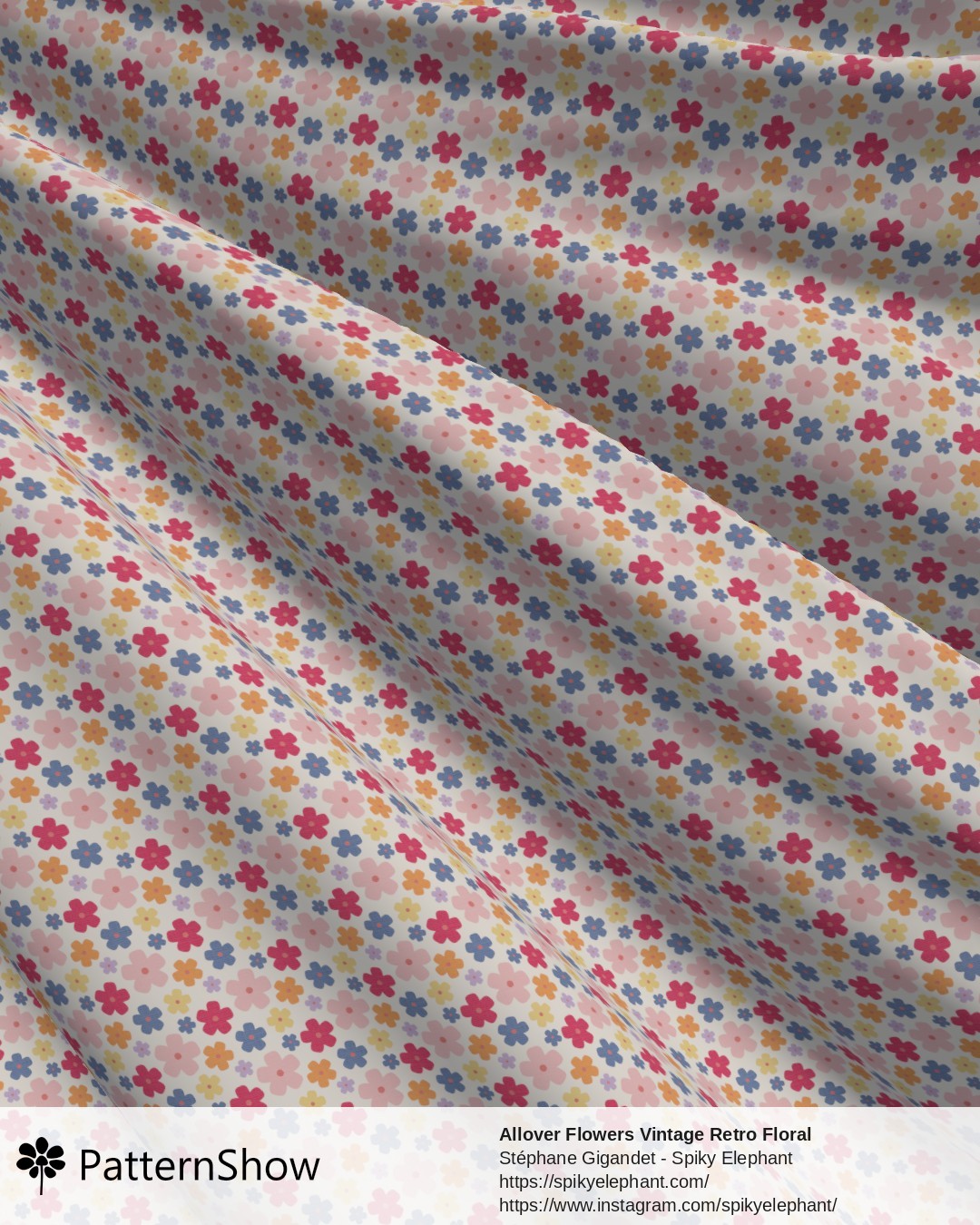 Allover Flowers Vintage Retro Floral - Pastel Blue Pink Yellow Baby Nursery