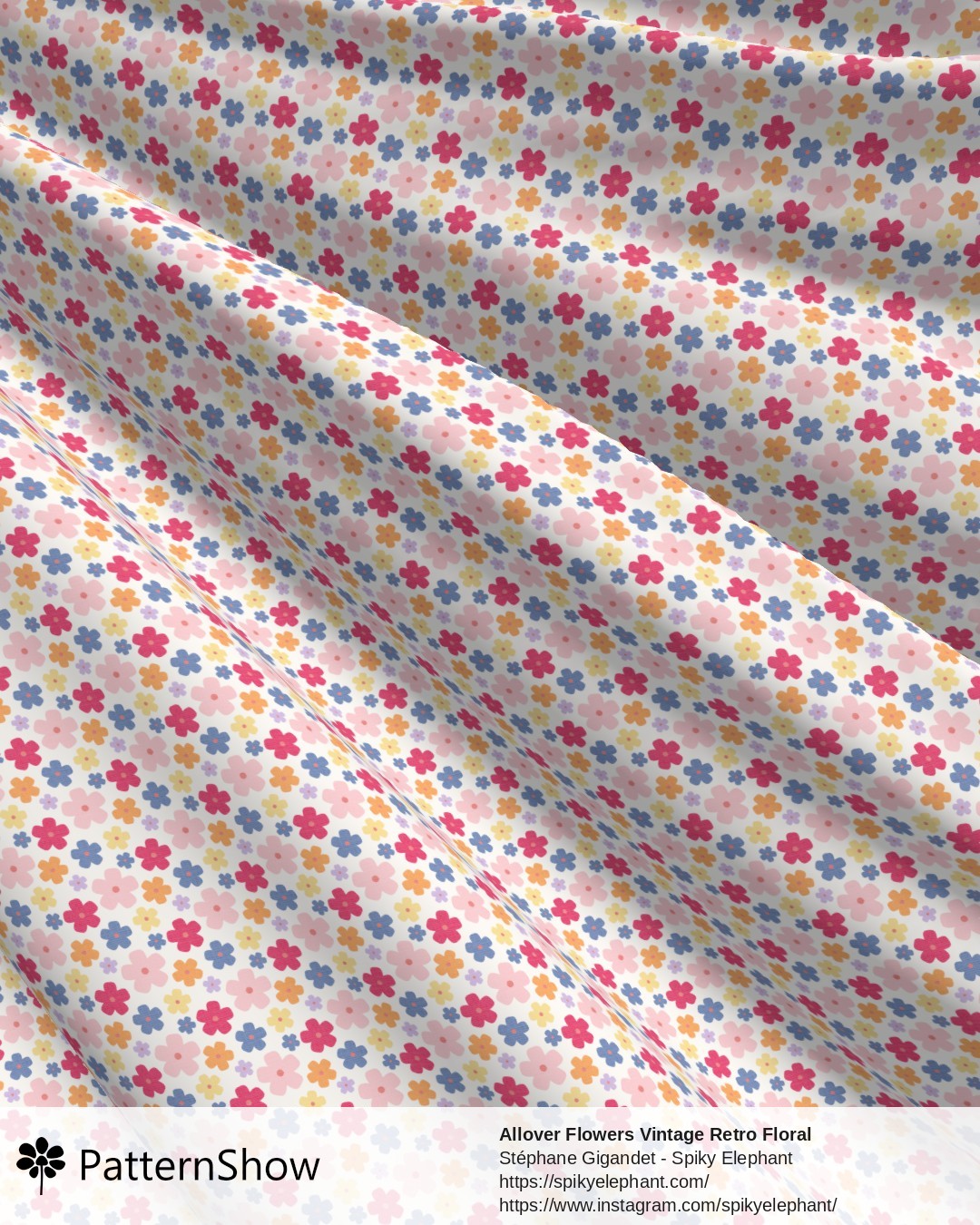 Allover Flowers Vintage Retro Floral - Pastel Blue Pink Yellow Baby Nursery