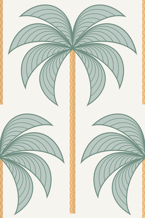 Tropical Sage Green Mint Pastel Beige Cream