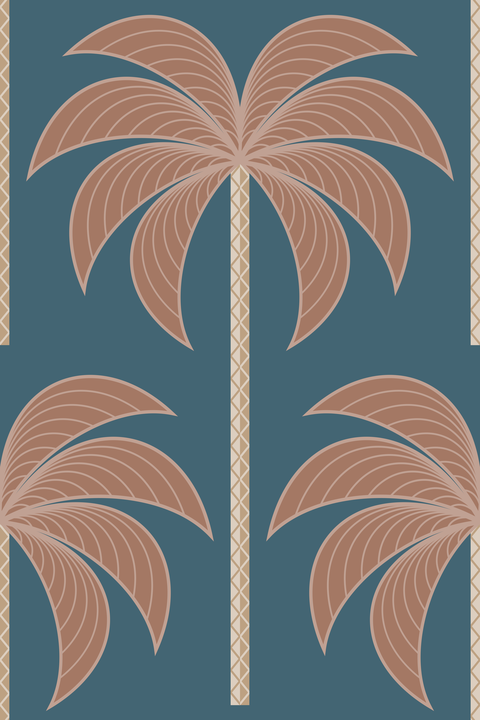 Mocha Mousse Brown Tapestry Blue Beige