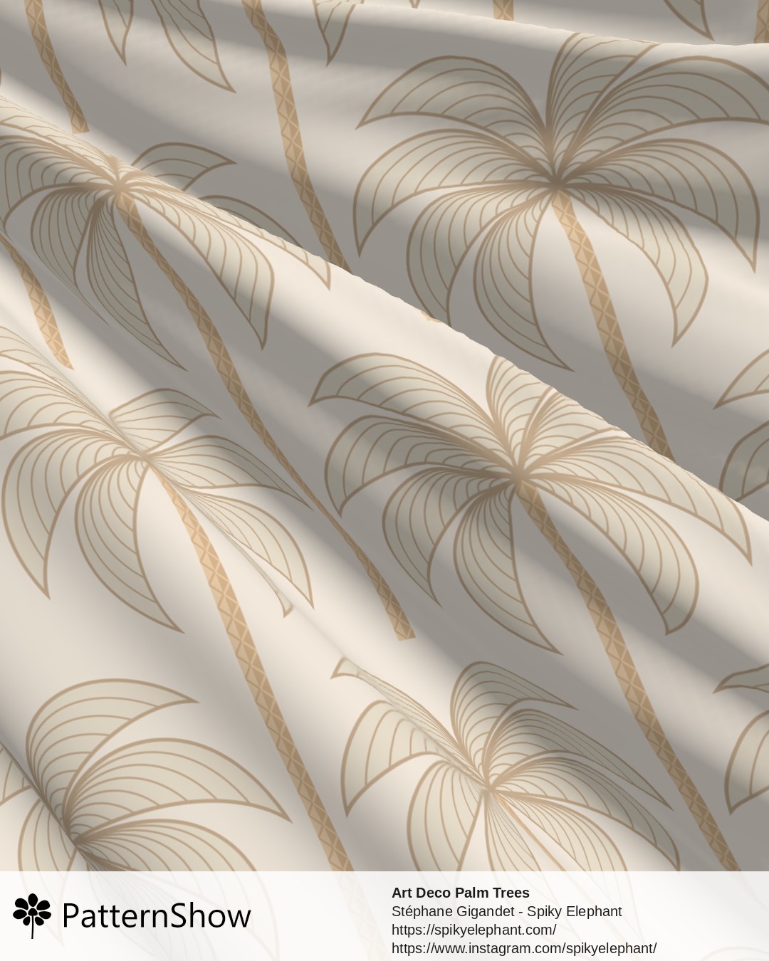 Art Deco Palm Trees - Warm Neutral Tan Earthy Sand Taupe Beige
