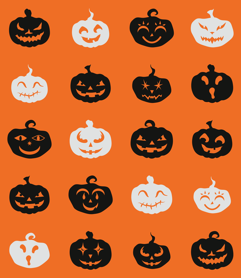 Pumpkin Orange, Black and White