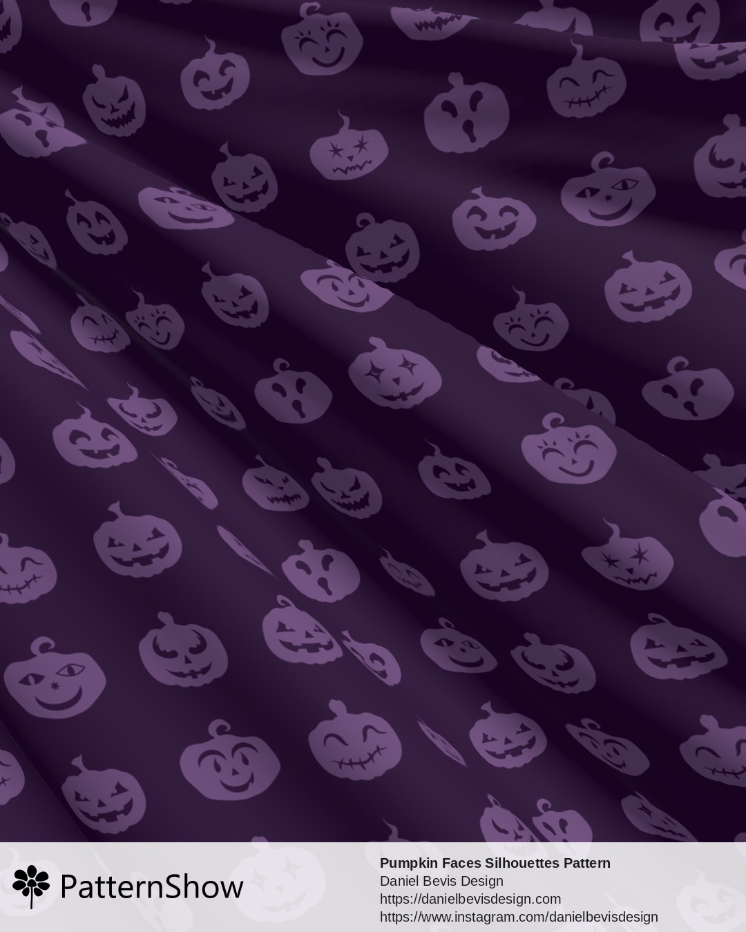 Pumpkin Faces Silhouettes Pattern - Deep Purple Magic