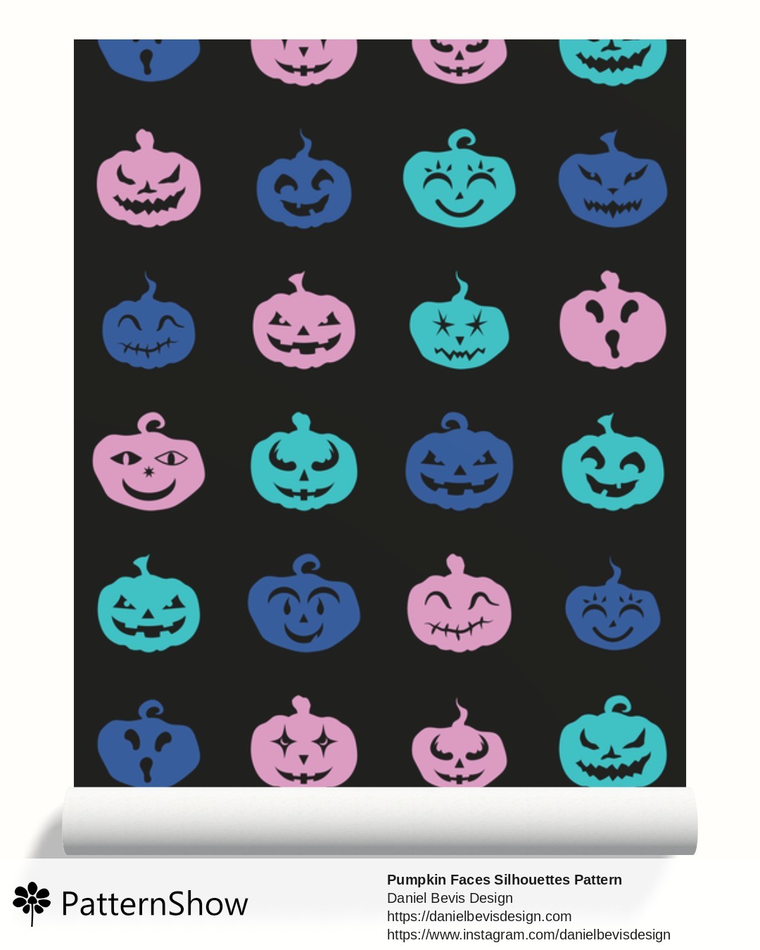 Pumpkin Faces Silhouettes Pattern wallpaper - Fairy Water Magic & Black