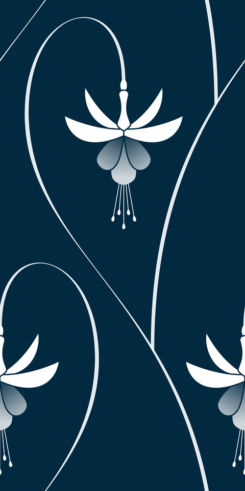 Prussian Blue - White Flowers