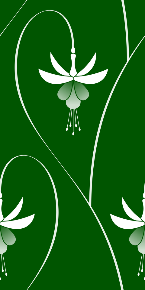 Forest Green - White Flowers
