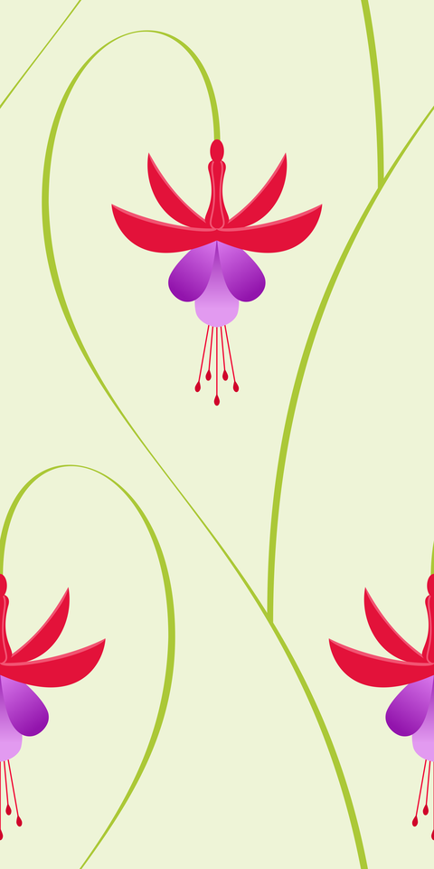 Green Peppermint - Red Purple Flowers