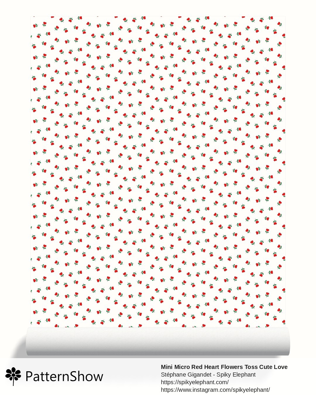 Mini Micro Red Heart Flowers Toss Cute Love Valentine Scatter wallpaper - White