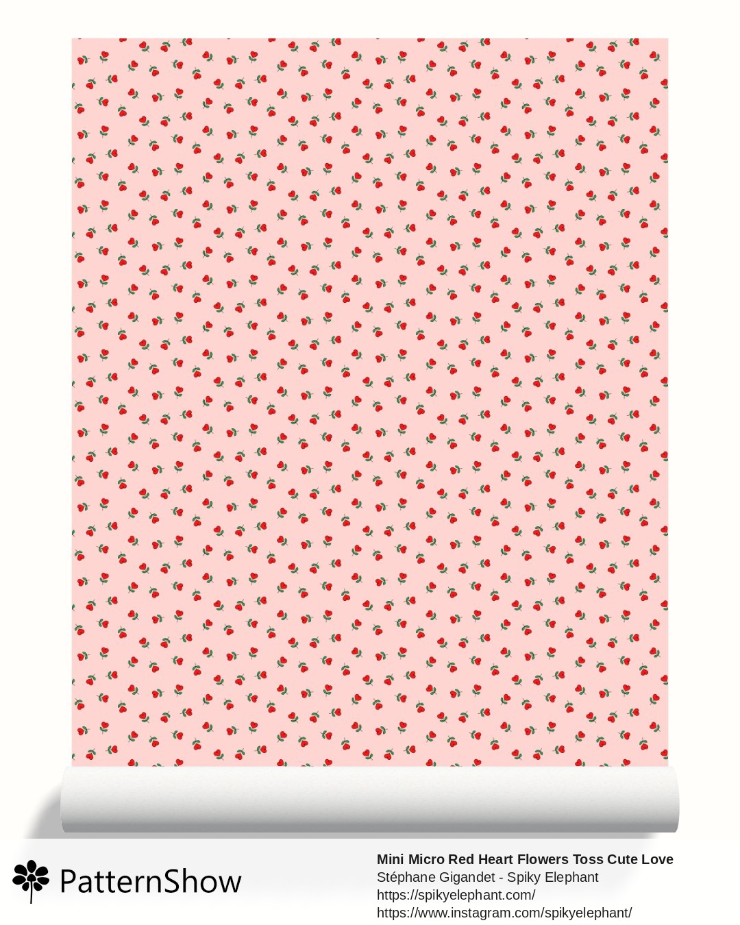 Mini Micro Red Heart Flowers Toss Cute Love Valentine Scatter wallpaper - Light Pink