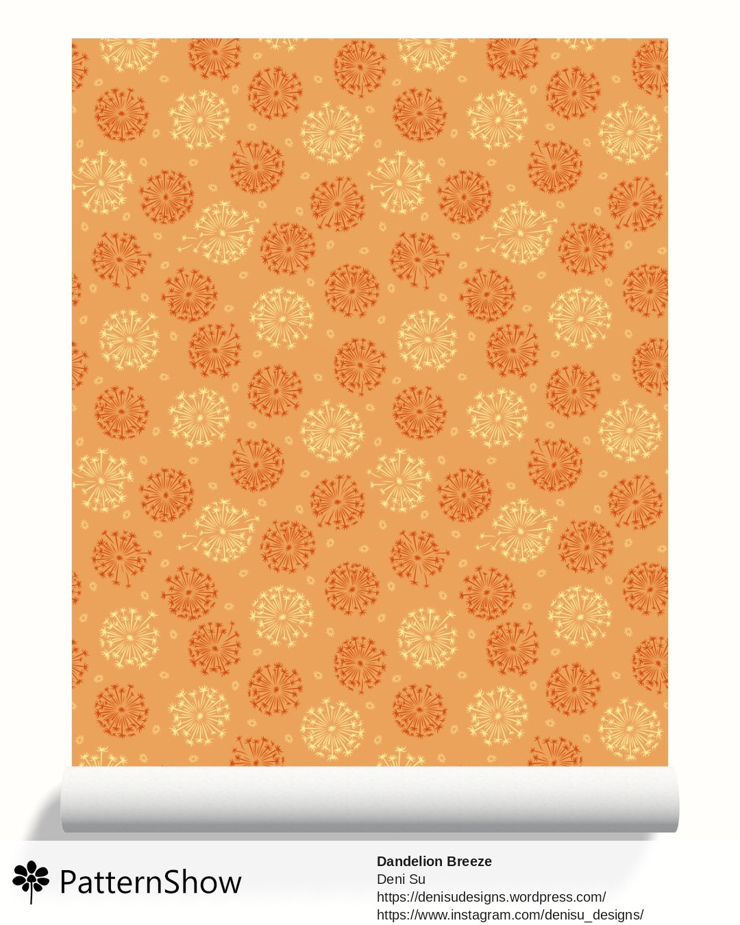 Dandelion Breeze wallpaper - Cantaloupe Orange