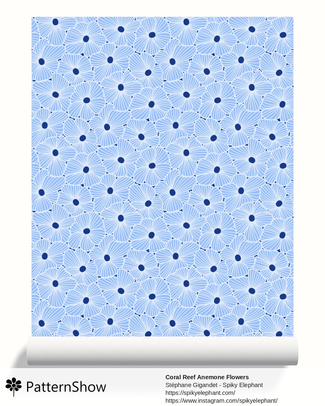 Coral Reef Anemone Flowers wallpaper - coral-reef-anemones.navy-blue-white.3600x7200