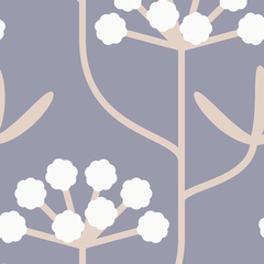 Coastal Rock Flowers - Pale Purple Lavender Pastel Beige Tan White