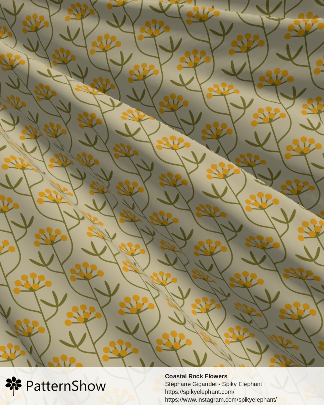 Coastal Rock Flowers - coastal-rock-flowers.orange-yellow-olive-green-cream.3600x5400