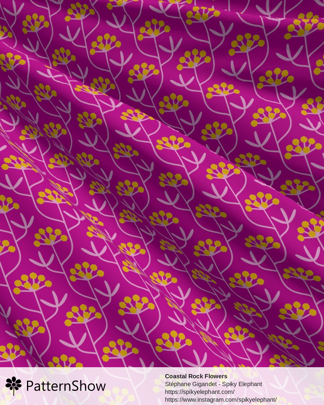 Coastal Rock Flowers - Vibrant Dopamine Magenta Hot Pink Golden Yellow