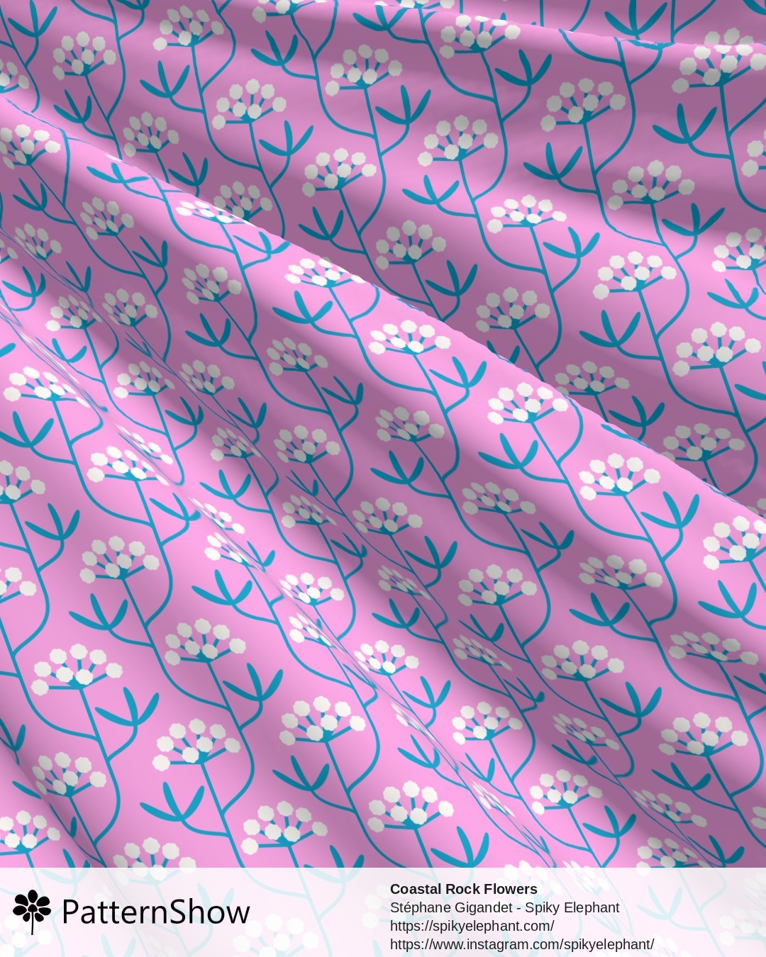 Coastal Rock Flowers - Preppy Shabby Chic Feminine Pink Blue Teal White