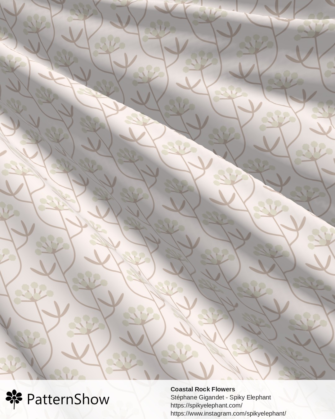 Coastal Rock Flowers - Off White Cream Light Neutral Brown Tan Earth Tones