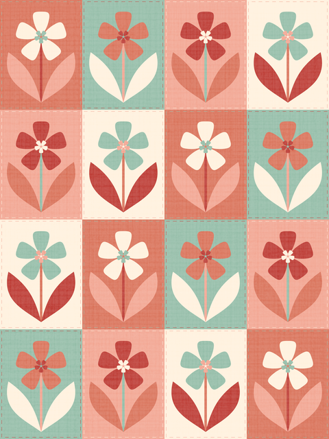 Peach Coral Mint Green