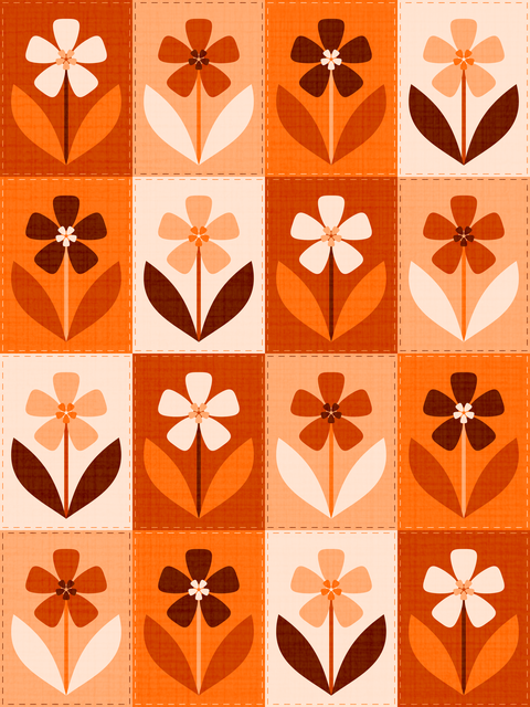 Burnt Orange Brown Cream