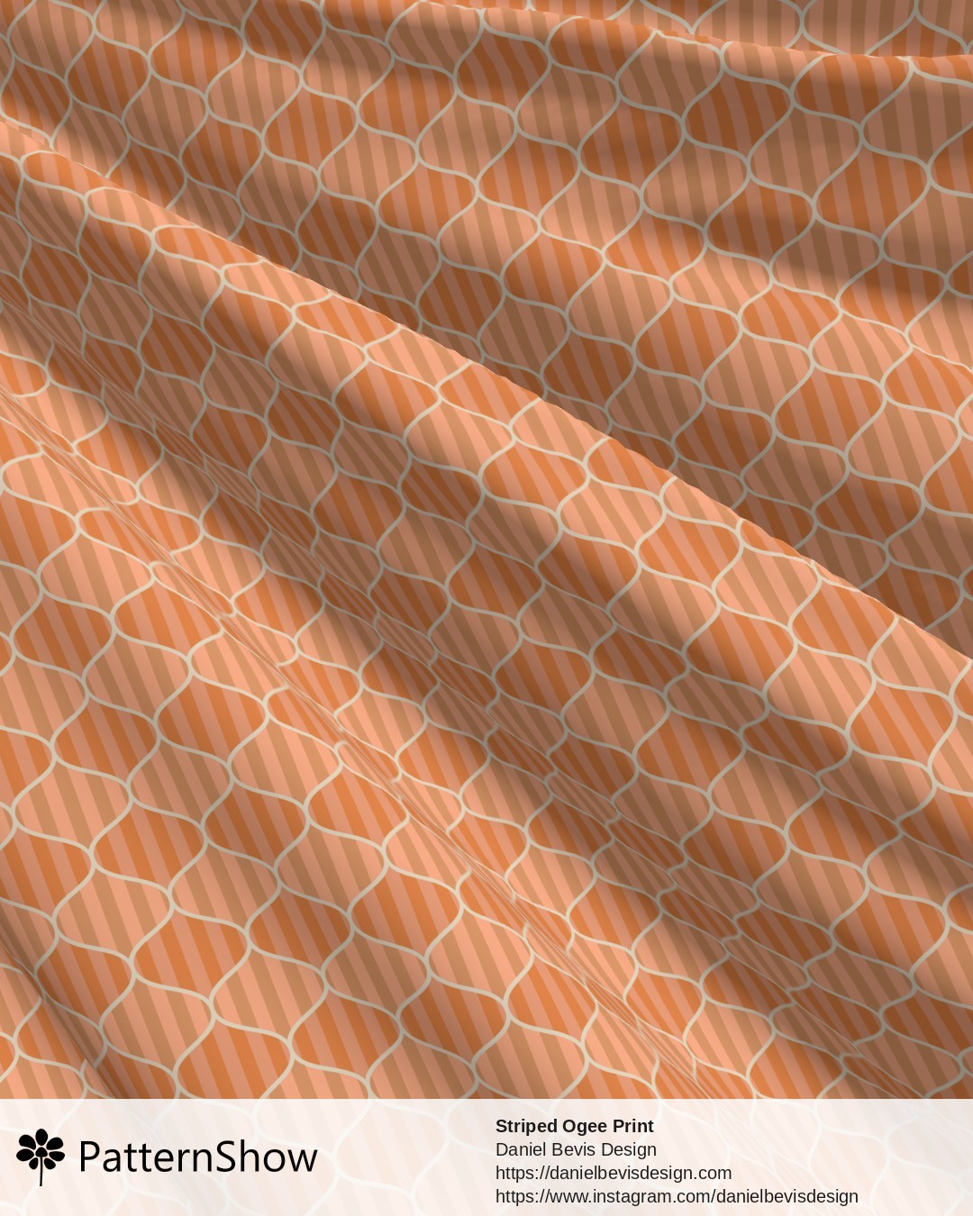 Striped Ogee Print - Pumpkin Spice Latte