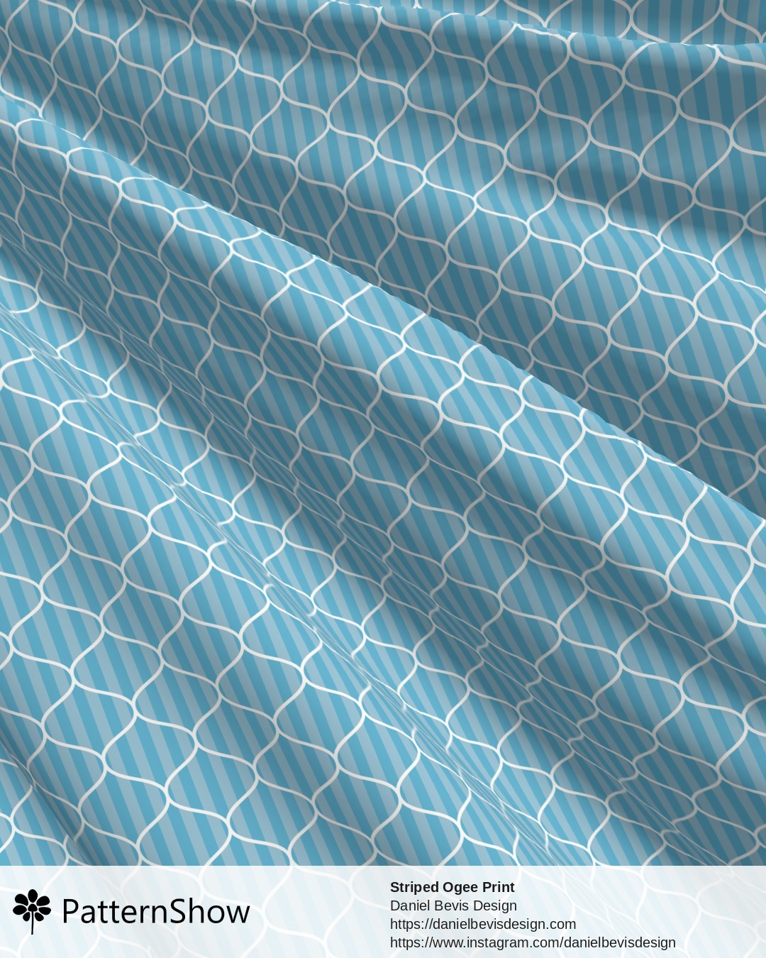 Striped Ogee Print - Island Sky Blue