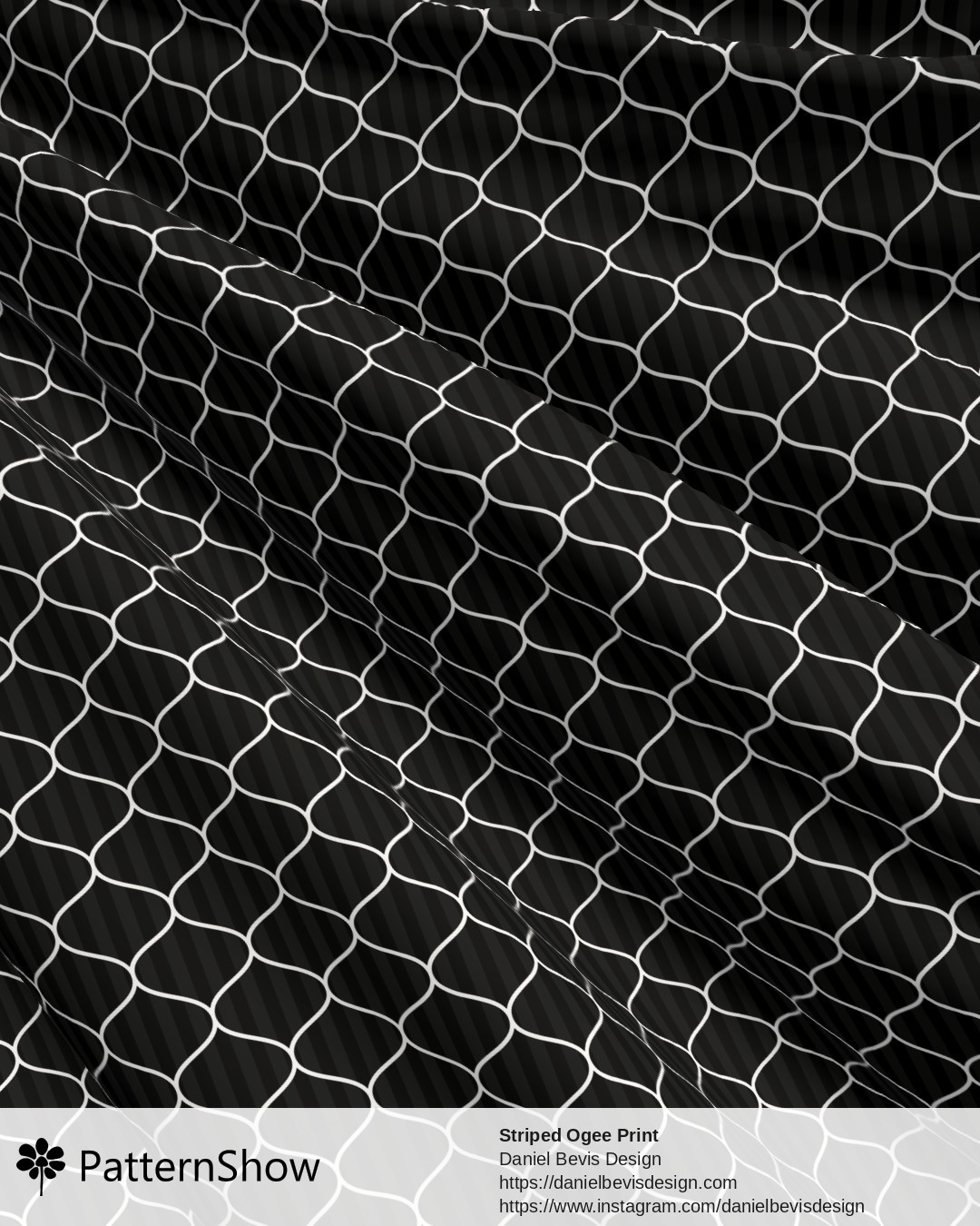 Striped Ogee Print - Black and White