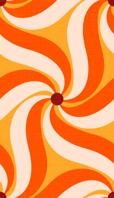 Vintage Yellow Orange Brown Cream