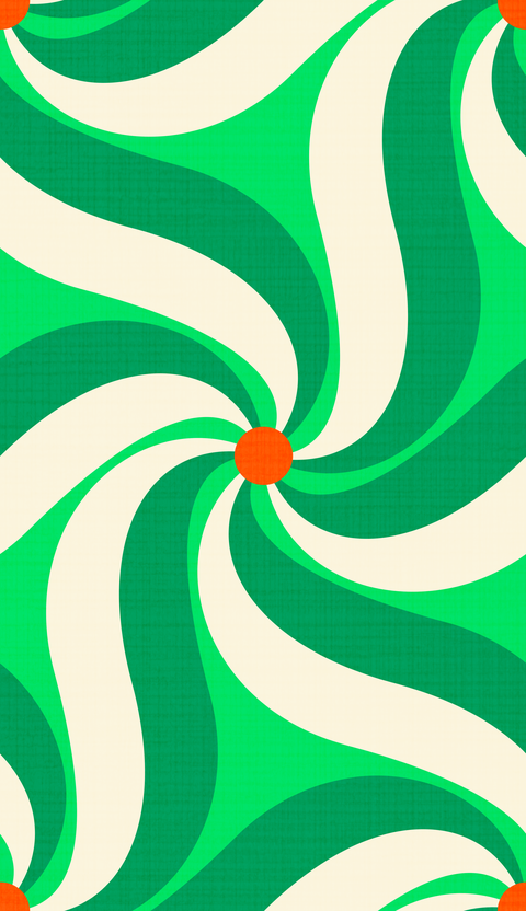 Funky Green Yellow Cream Orange