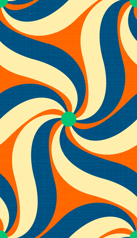Orange Blue Green Yellow Cream