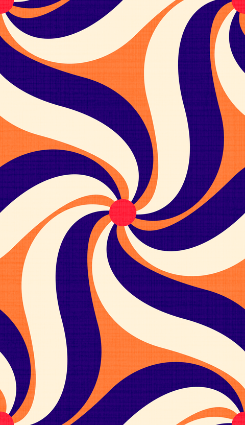 Indigo Navy Blue Orange Red Cream