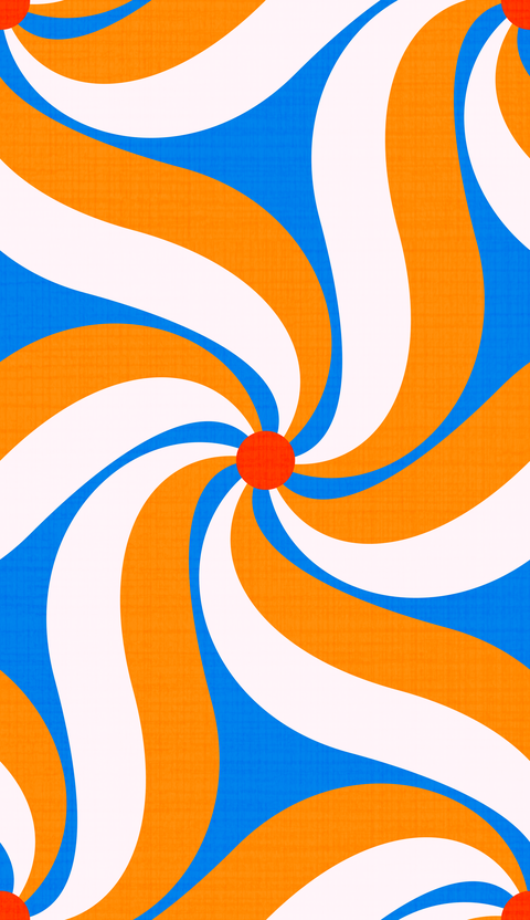 Bold Orange Blue Red White Cream