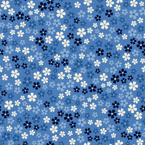 Denim Delft Blue Navy Cream