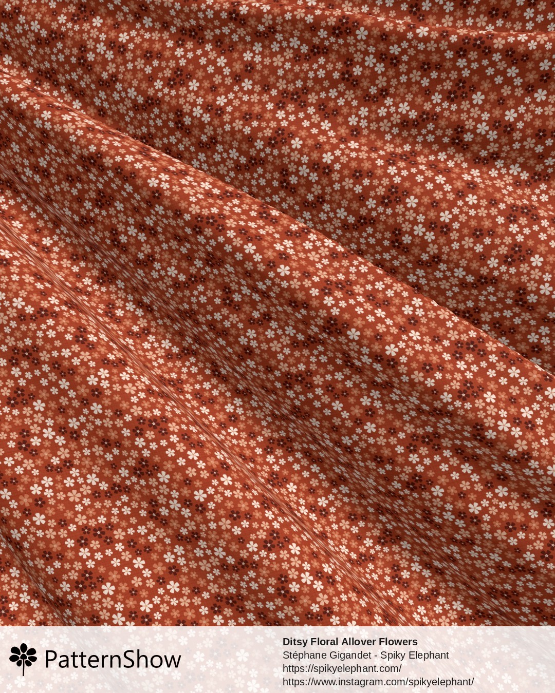 Ditsy Floral Allover Flowers - Terracotta Blush Pink Rust Orange